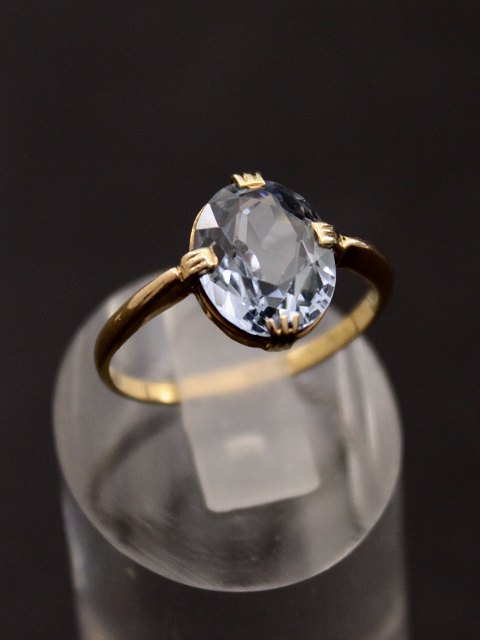 14 karat guld ring  med aquamarine