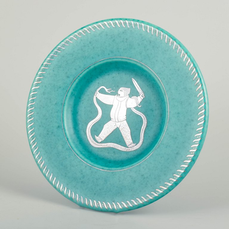 Willhelm Kåge for Gustavsberg“Argenta” serien, mytologisk motiv, midten af 1900-tallet.