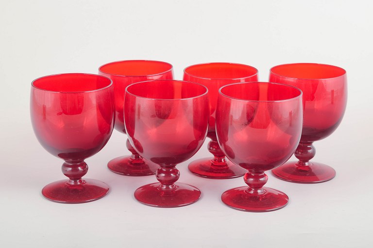 Monica Bratt for   Reijmyre Glasbruk6 rødvinsglas, 1950’erne.