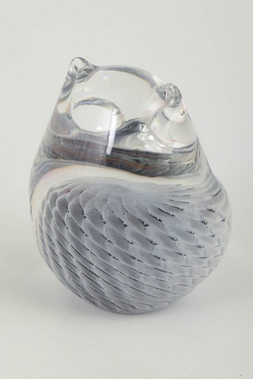 Fm Konstglas, ugle, glasskulptur.