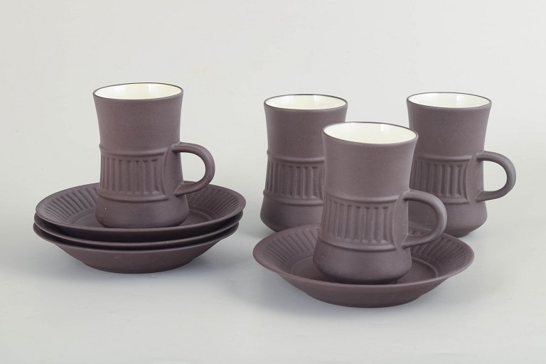Jens Harald Quistgaard for Dansk Designs, sæt på 4 kaffekopper med tilhørende underkopper.