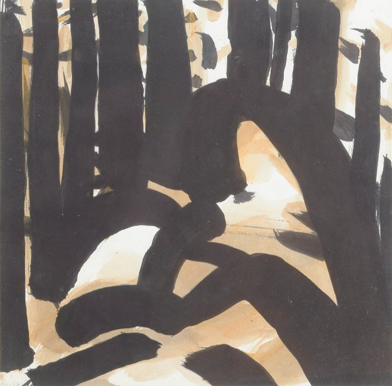 Cissi Svärdström, mixed media på papir, svensk billedkunstner.