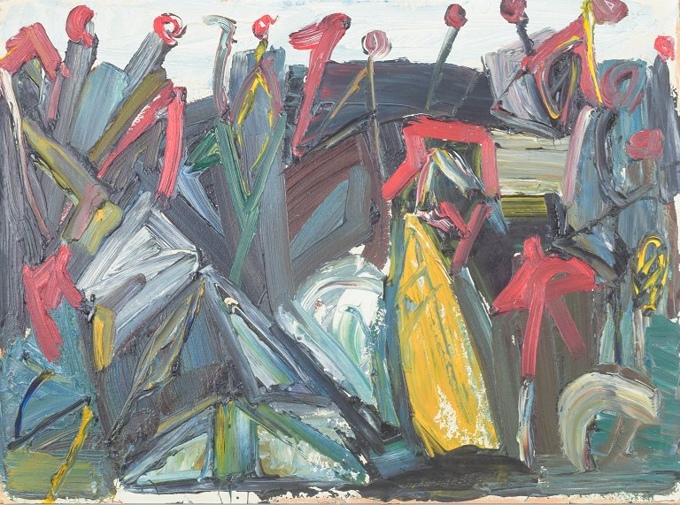 Åke Edwall, olie på plade, svensk billedkunstner.