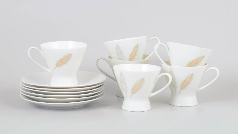 Raymond Loewy for Rosenthal, sæt af seks kaffekopper med matchende underkopper.