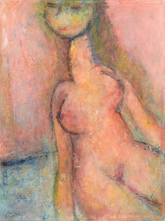 Henry Sandoz, olie på lærred, schweizisk billedkunstner.