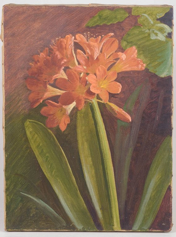 Dansk blomsterstilleben, olie på lærred.