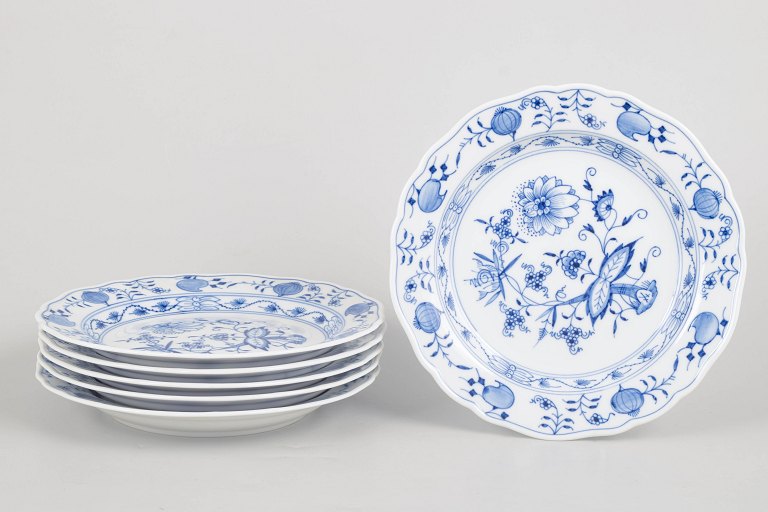 Meissen, sæt med seks frokosttallerkener.