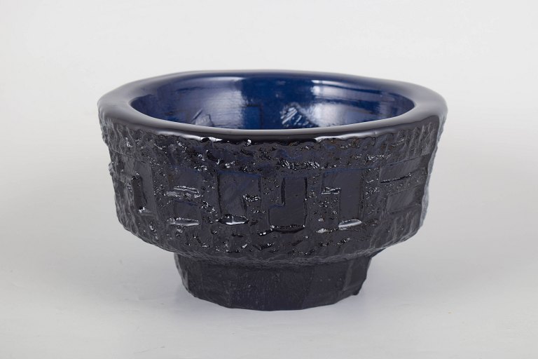 Göte Augustsson for Ruda Glasbruk, stor kunstglasskål.